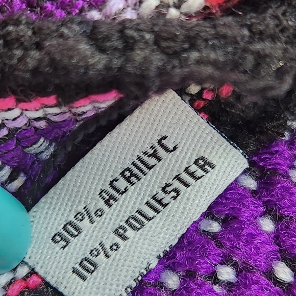 Lillo Bag Purple Aztec Hippie‎ Lightweight Backpack Beach Casual Travel Pom Pom - Picture 6 of 7